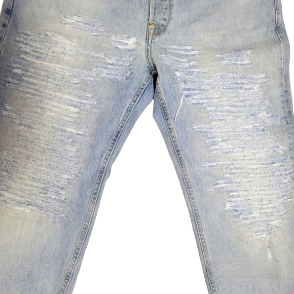 GOLDEN GOOSE Men's Regular-fit Happy jeans distressed button fly Size 33 - Picture 9 of 14